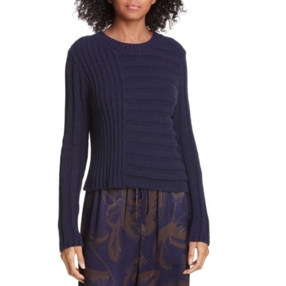 Vince Mixed Rib Crewneck Sweater - Picture 1 of 7